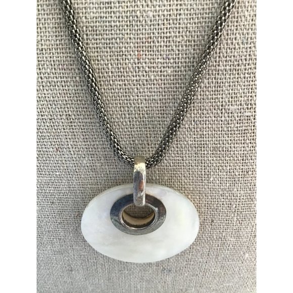 Silpada Sterling Silver Mother-of-Pearl Pendant With Silver-tone Necklace - Picture 3 of 4